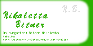 nikoletta bitner business card